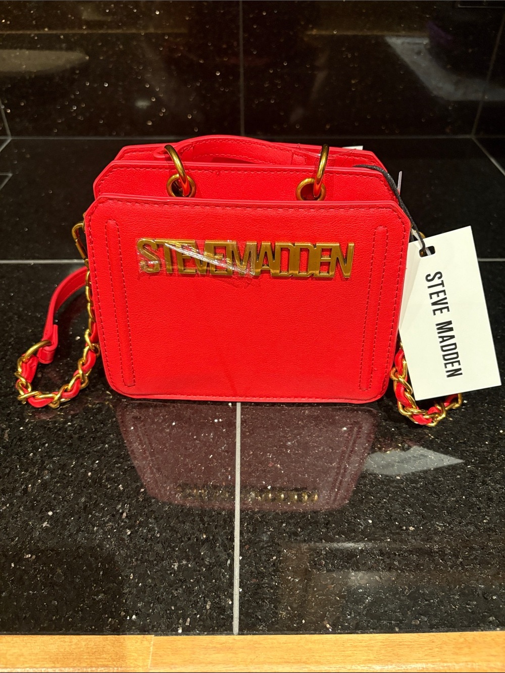 Steve Madden Bevelyn Mini Satchel Crossbody Chain Bag